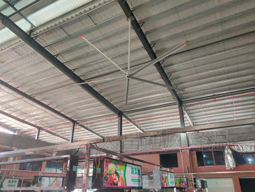 菜市場(chǎng)工業(yè)大風(fēng)扇通風(fēng)降溫系統(tǒng)，舒適靜音，四季通用